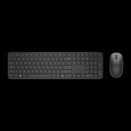 Dell Pack Teclado y Ratón KM526 QWERTY negro, vista superior: teclado completo y ratón inalámbrico sobre fondo oscuro