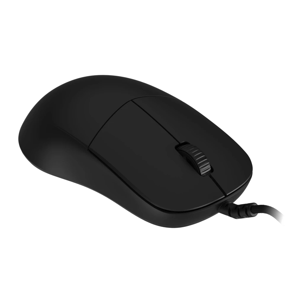 Endgame Gear XM2 8k v2 noir, vue du dessus: forme symétrique, molette centrale et câble tressé - Ítem3