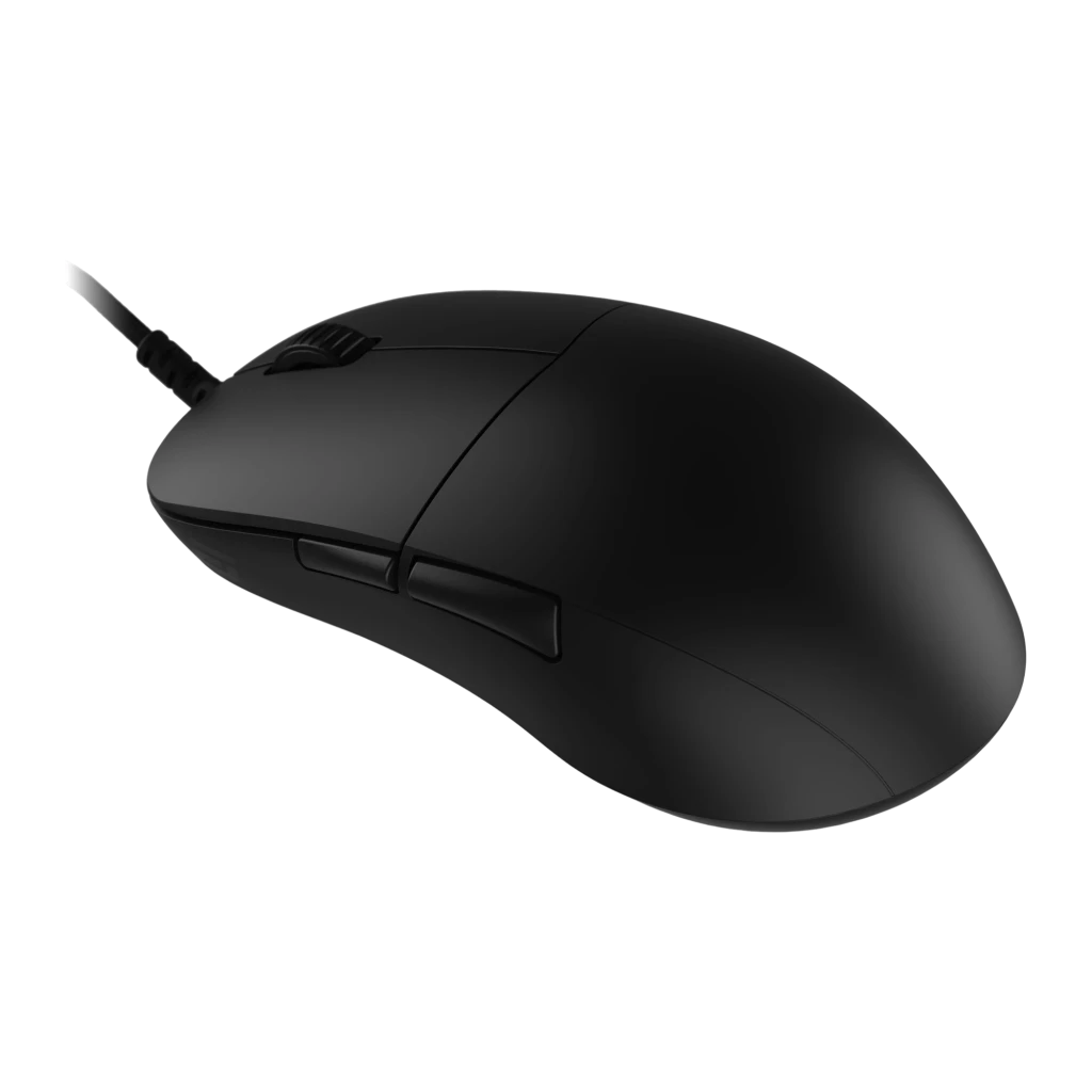 Endgame Gear XM2 8k v2 noir, vue du dessus: forme symétrique, molette centrale et câble tressé - Ítem4