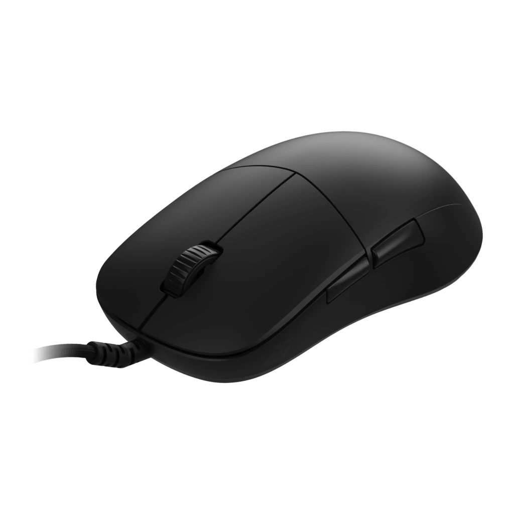 Endgame Gear XM2 8k v2 noir, vue du dessus: forme symétrique, molette centrale et câble tressé - Ítem1