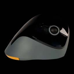 BakkerElkhuizen PRF Wireless negro gris oscuro, vista lateral: perfil ergonómico vertical con rueda de scroll y acento