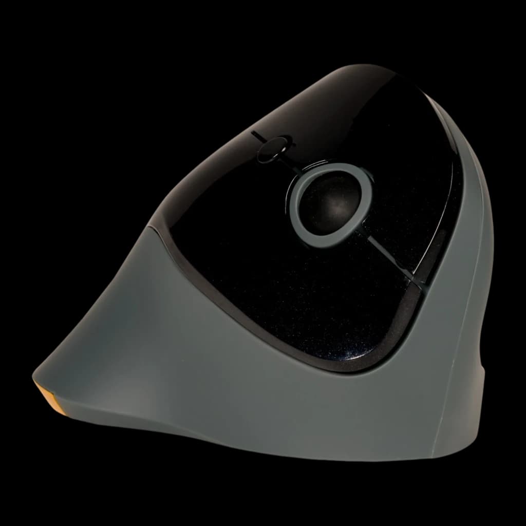 BakkerElkhuizen PRF Wireless negro gris oscuro, vista frontal: forma vertical ergonómica con rueda de scroll y acento