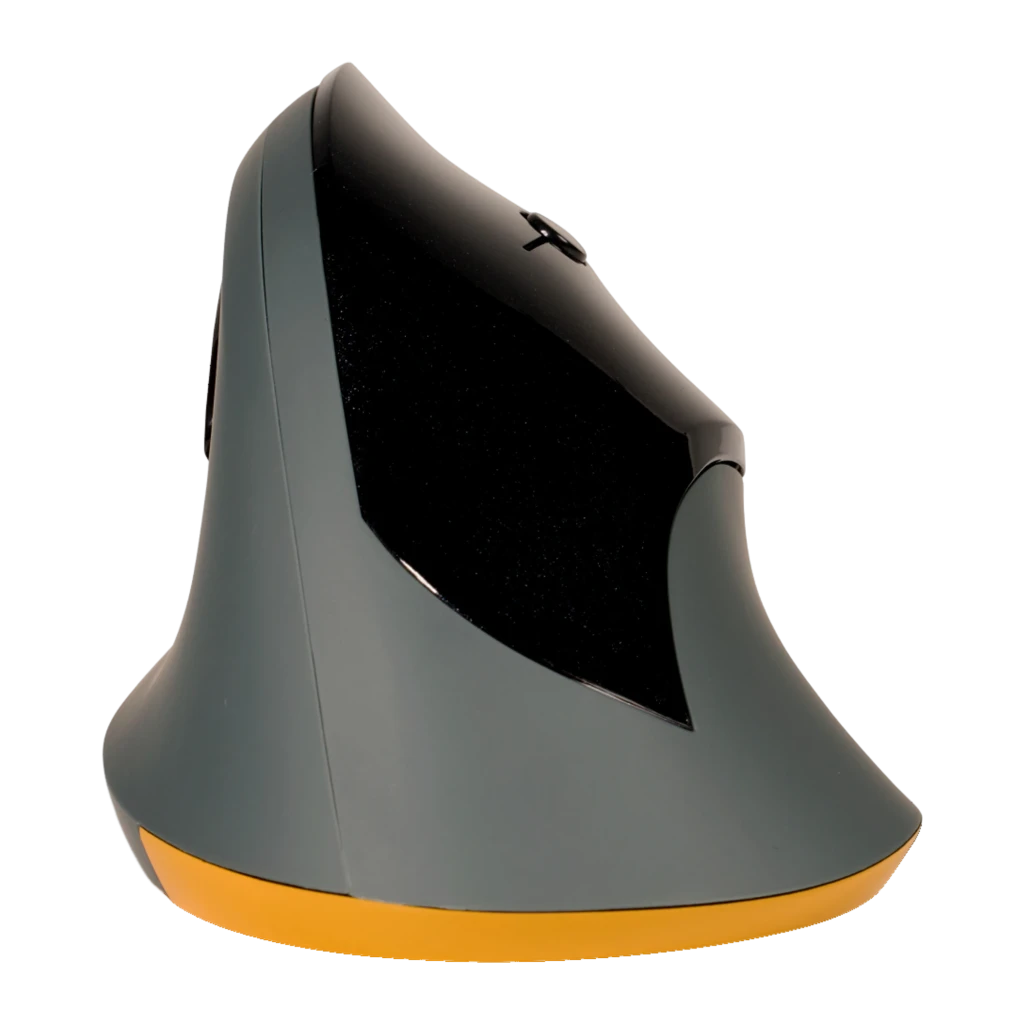 BakkerElkhuizen PRF Wireless preto cinza escuro, vista lateral: perfil ergonómico vertical com roda de scroll e acento - Item3
