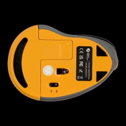 BakkerElkhuizen Ratón Vertical PRF Wireless Negro Gris oscuro, vista inferior: base naranja con sensor óptico, interruptor