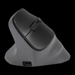 BakkerElkhuizen PRF Pro 3 Negro Gris oscuro, vista frontal-inferior: puerto USB-C en la base y rueda de desplazamiento