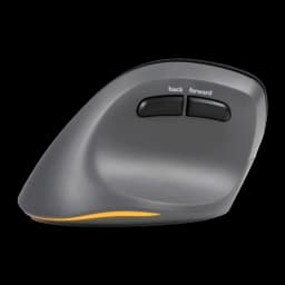 BakkerElkhuizen PRF Pro 3 Negro Gris oscuro, vista superior lateral: botones back forward y franja LED naranja inferior