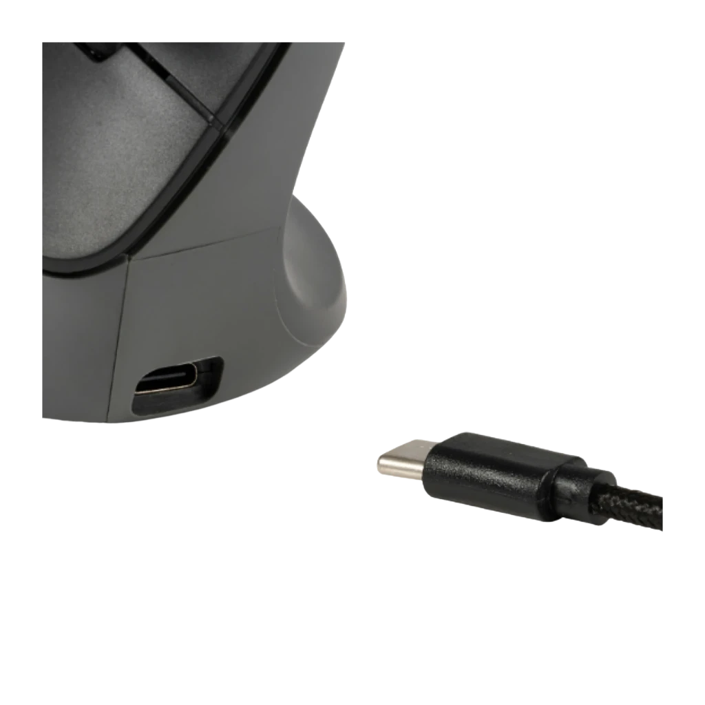 BakkerElkhuizen PRF Pro 3 Noir Gris foncé, vue principale: souris verticale pour gauchers, molette et boutons latéraux - Ítem5