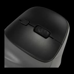 BakkerElkhuizen PRF Pro 3 Negro Gris oscuro, vista superior: rueda de scroll y botones superiores en detalle