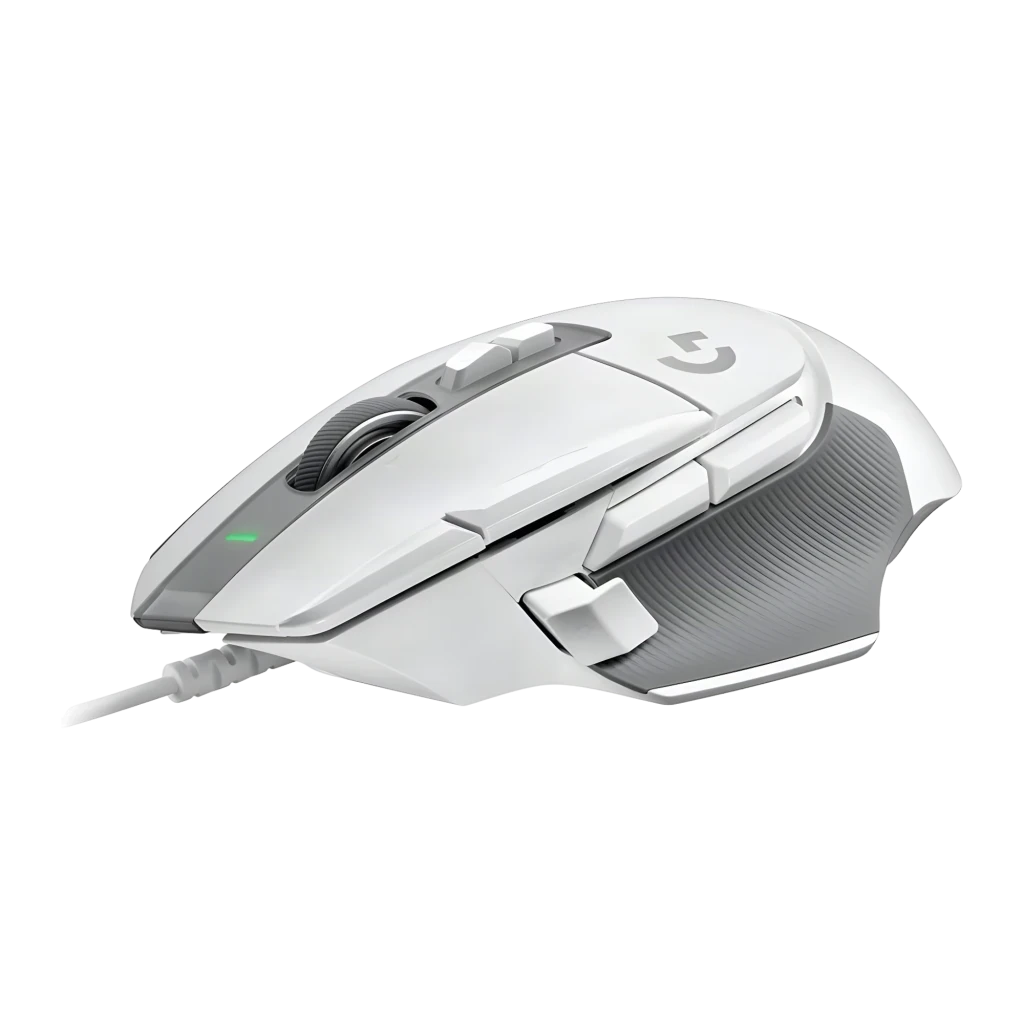 Logitech G502 X HERO 25K blanco, vista superior: rueda de scroll, botones laterales y logo G visibles - Ítem3