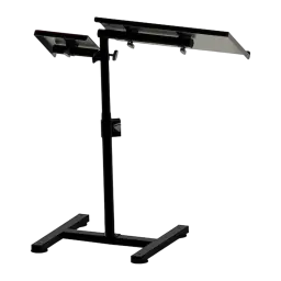Next Level Racing Suporte Free Standing Keyboard & Mouse, vista diagonal: estrutura completa com bandeja de teclado e apoio