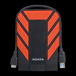 ADATA HD710 Pro 1TB negro, vista frontal: asa superior, cable USB 3.0 desplegado a ambos lados