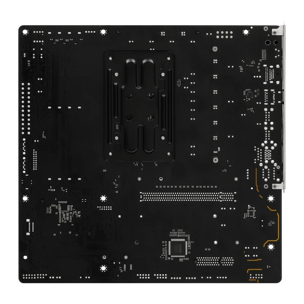 ASRock A620AM Pro RS micro ATX AM5, vue avec boîte: carte mère et emballage côte à côte, dissipateurs blancs et socket AM5 - Ítem2