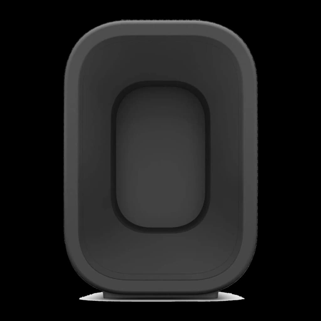 Sony SRS-ULT30 ULT FIELD 3 negro, vista lateral: asa de transporte integrada en goma negra con esquinas redondeadas