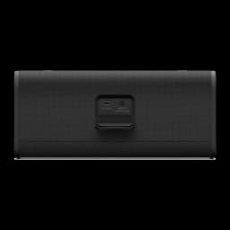 Sony SRS-ULT30 ULT FIELD 3 negro, vista trasera: puerto USB-C DC IN/OUT, botón battery care y tapa protectora central