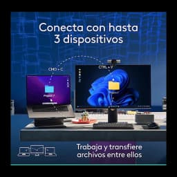 Logitech Rato MX Master 3S Grafite, lifestyle: conectividade multi-dispositivo com portátil e monitor, transferência