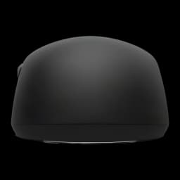Endgame Gear OP1w 4K Wireless noir, vue avant: profil arrondi mat, bande inférieure argentée et molette latérale visible