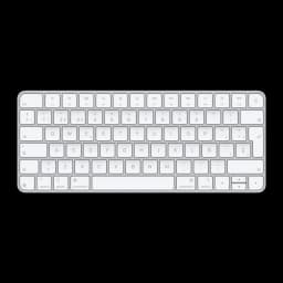 Apple Magic Keyboard QWERTY Espagnol Blanc, vue de dessus: disposition complète des touches avec Ñ et touches de fonction