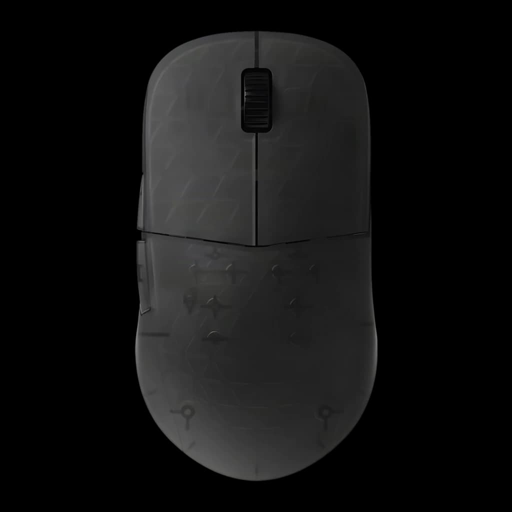 Endgame Gear XM2w 4K Wireless Dark Frost, vista superior: textura geométrica na carcaça, roda central e botões laterais