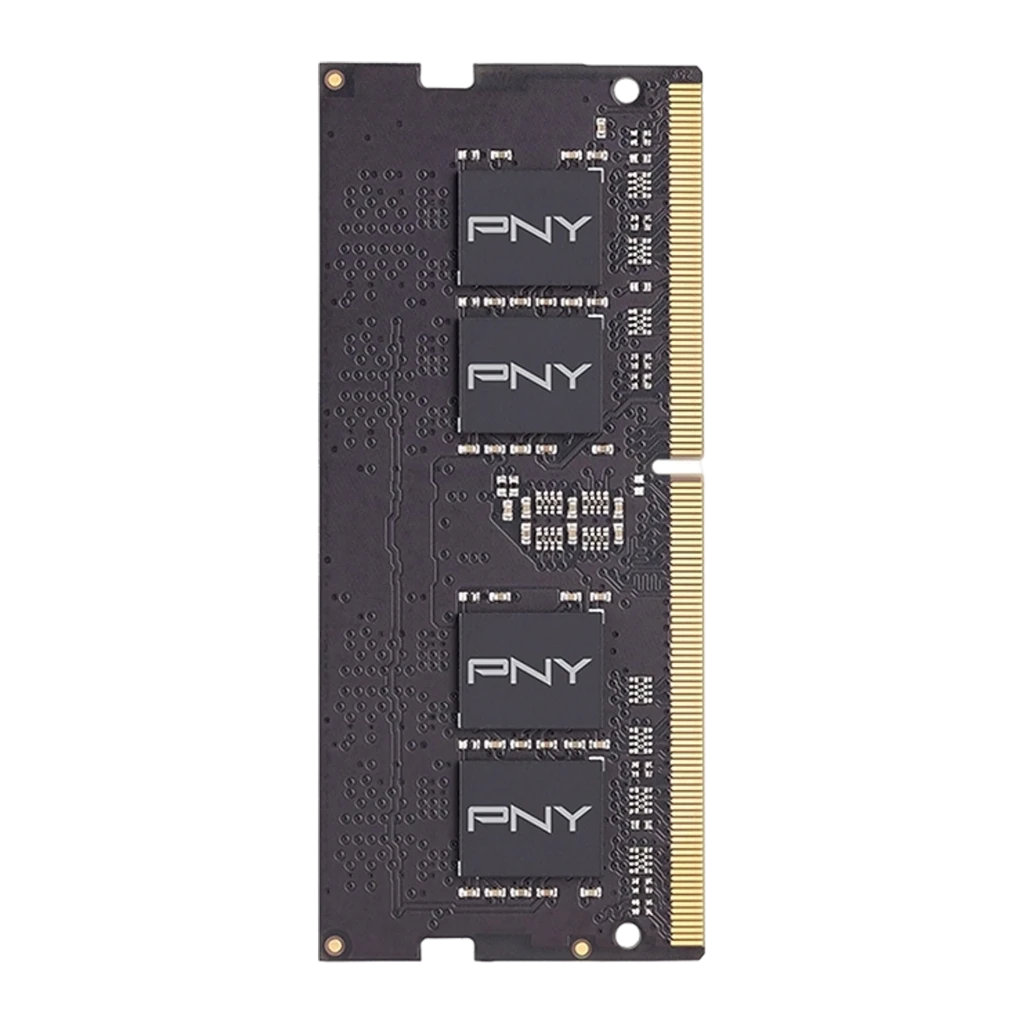 PNY Performance 16GB DDR4 SO-DIMM negro, vista frontal: etiqueta con especificaciones DDR4 3200 y contactos dorados - Ítem2