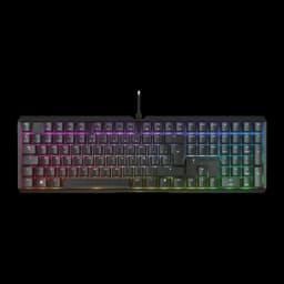 Cherry XTRFY MX 3.1 RGB QWERTY negro, vista superior: teclado completo con iluminación RGB multicolor en teclas
