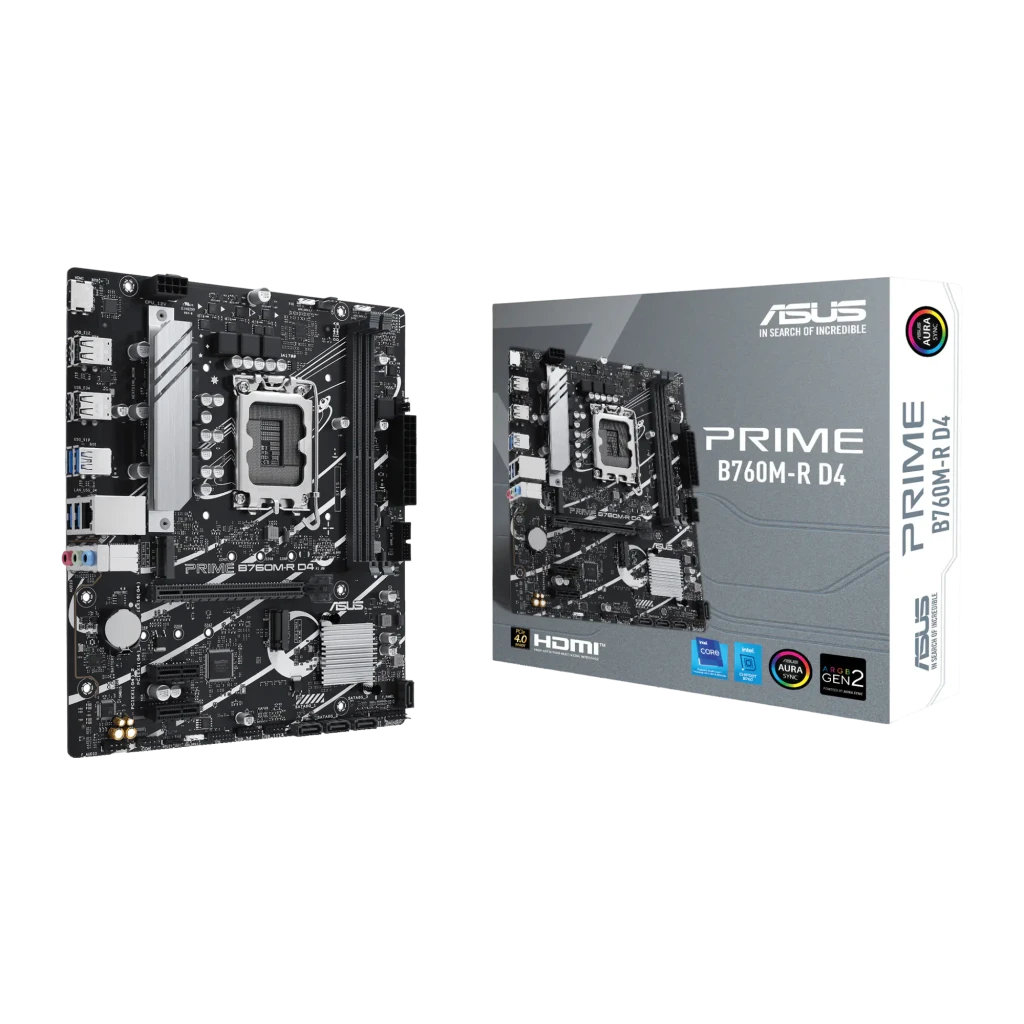 Placa base ASUS Prime B760M-R D4 Intel B760 LGA1700 DDR4 mATX Sin WiFi