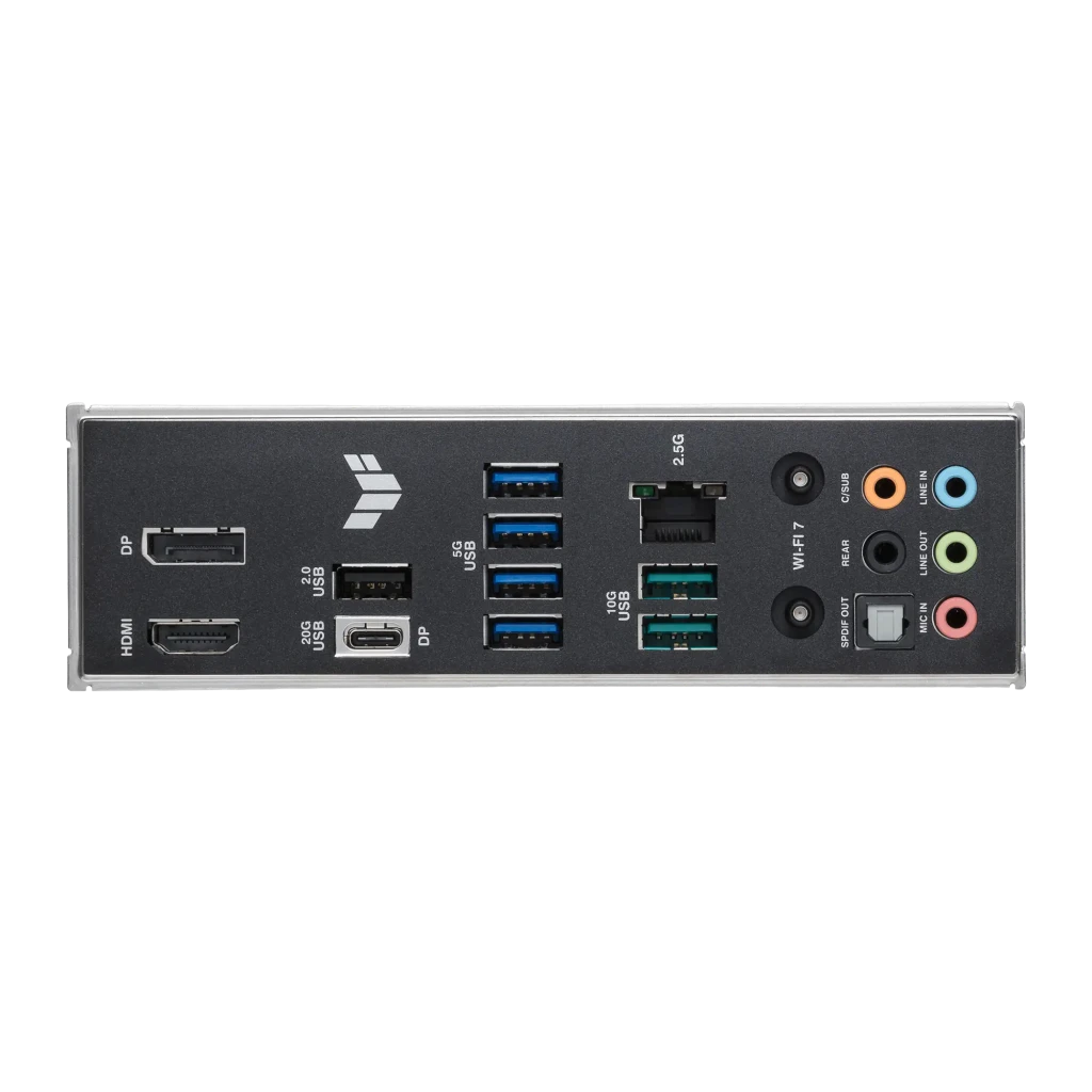 ASUS TUF Gaming B860M-Plus WiFi noir, vue avant en angle: socket LGA, slots RAM, dissipateurs VRM et logo TUF Gaming - Ítem3