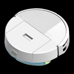 iRobot Roomba 205 blanc, vue quasi-zénithale: logo iRobot Roomba, boutons et anneau de base éclairé
