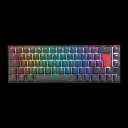 Ducky Mecha Pro SF RGB MX Black noir, vue de dessus: rétroéclairage RGB multicolore et touche Entrée rouge mise en valeur