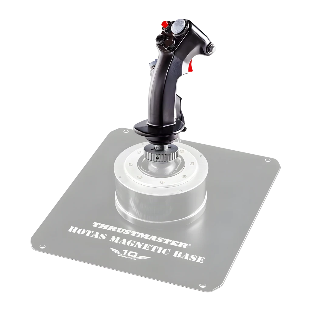 Thrustmaster F-16C Viper HOTAS Add-On Grip noir, vue latérale droite: gâchette rouge, bouton gris supérieur et molette - Ítem2