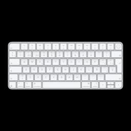 Apple Magic Keyboard Touch ID Argent, vue du dessus: disposition espagnole avec touche Touch ID en haut à droite