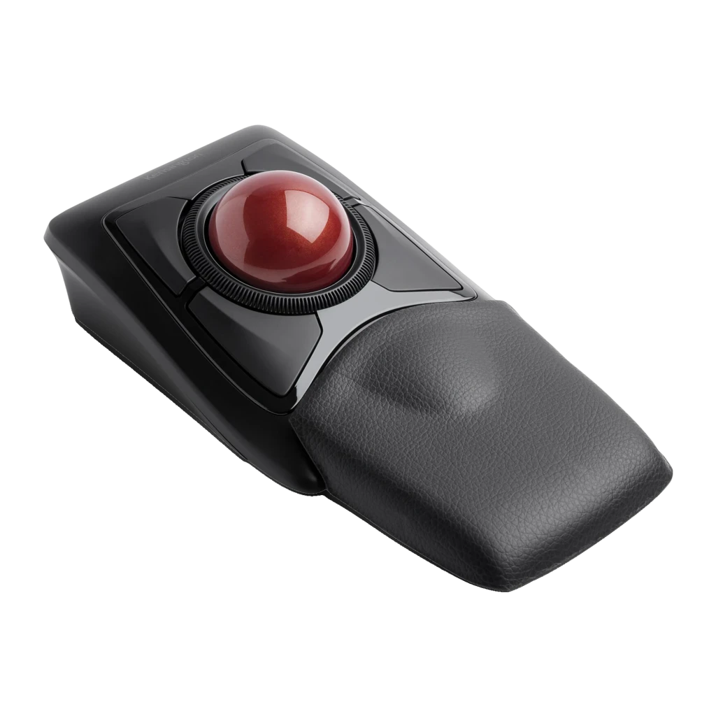 Kensington Expert Mouse Wireless Negro, vista superior: bola roja central, anillo de desplazamiento y cuatro botones - Ítem3