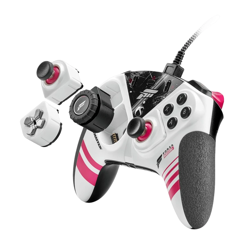 Thrustmaster eSwap X R Pro Forza Horizon 5 Multicolor, vue avant: design blanc avec bandes roses, logo Forza et boutons ABXY - Ítem3