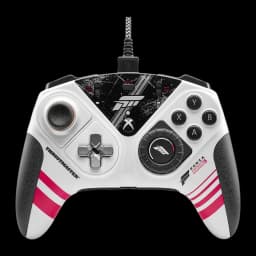 Thrustmaster eSwap X R Pro Forza Horizon 5 Multicolor, vue avant: design blanc avec bandes roses, logo Forza et boutons ABXY