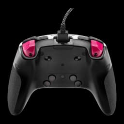 Thrustmaster eSwap X R Pro Forza Horizon 5 Multicolor, vue arrière: dos noir avec gâchettes roses RT LT et boutons arrière