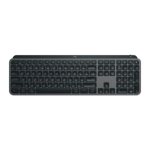 Logitech MX Keys for Business Bluetooth Espanhol Grafite, vista superior: teclado completo com teclado numérico e teclas