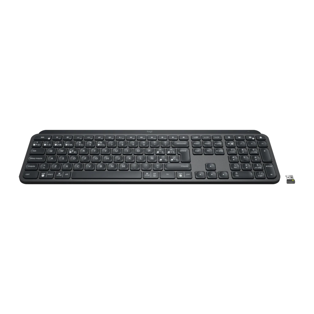 Logitech MX Keys for Business Bluetooth Espanhol Grafite, vista superior: teclado completo com teclado numérico e teclas - Item3