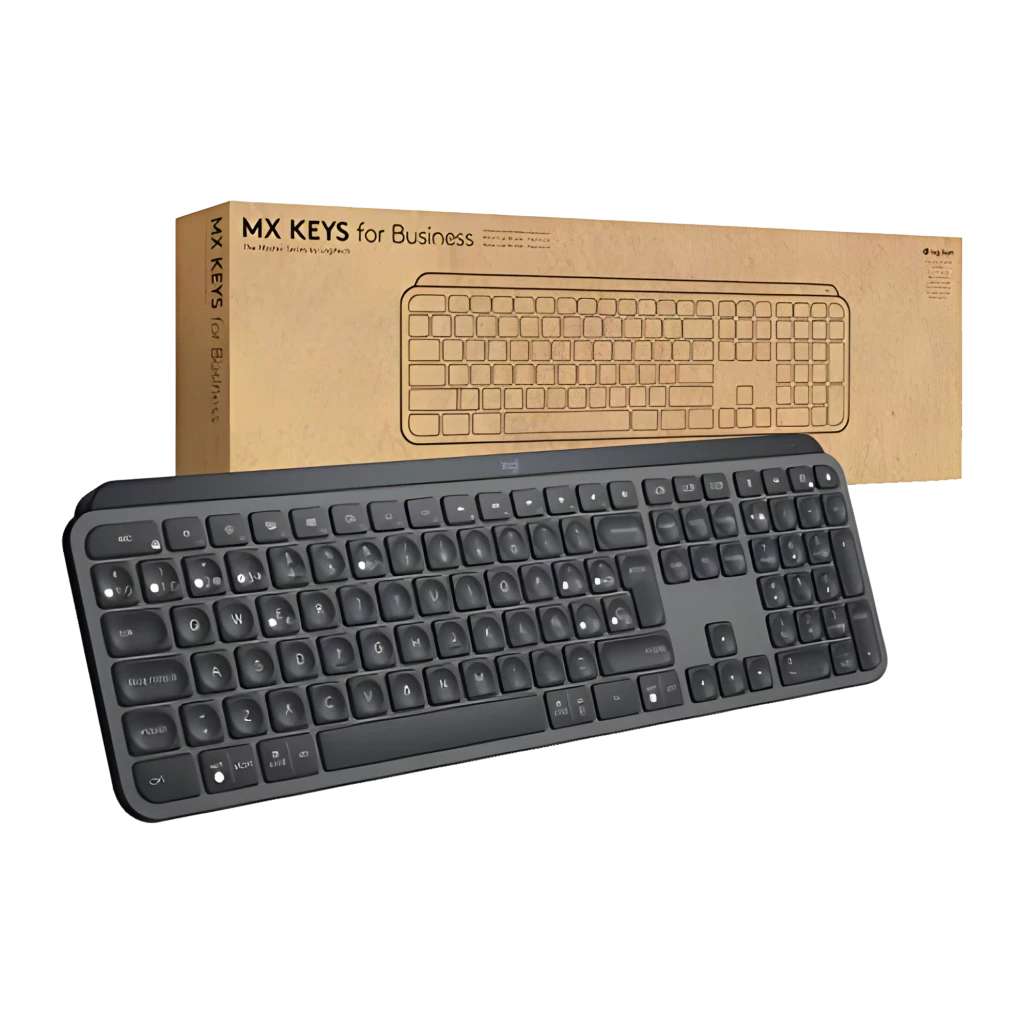 Logitech MX Keys for Business Bluetooth Espanhol Grafite, vista superior: teclado completo com teclado numérico e teclas - Item5