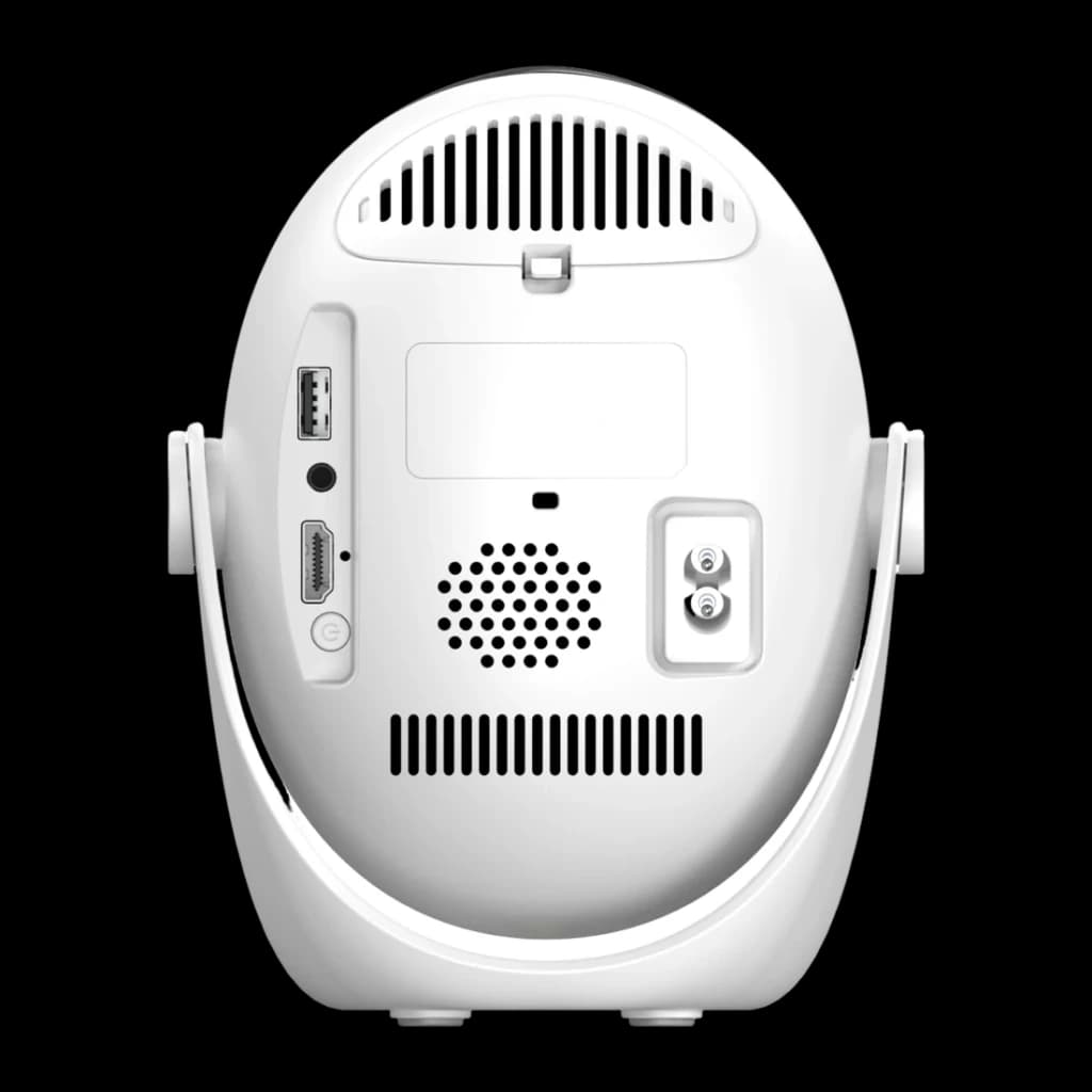 Projecteur SMOON 1080p Full HD 300 Lumens ANSI LCD Google TV Q3, vue arrière: ports USB, HDMI, jack audio, haut-parleur