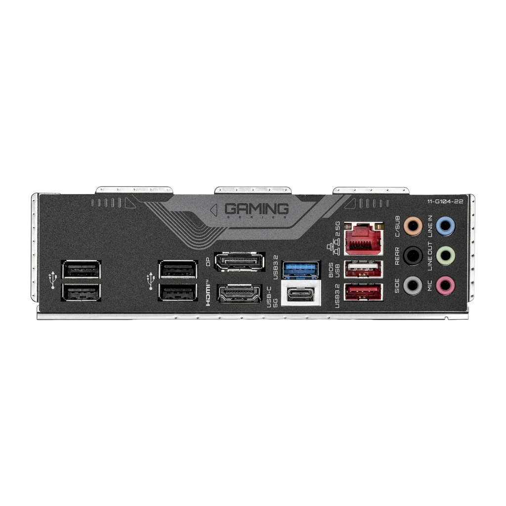 Gigabyte B760 Gaming X Gen5, vista com caixa: placa-mãe preta ao lado de caixa laranja gaming - Item3
