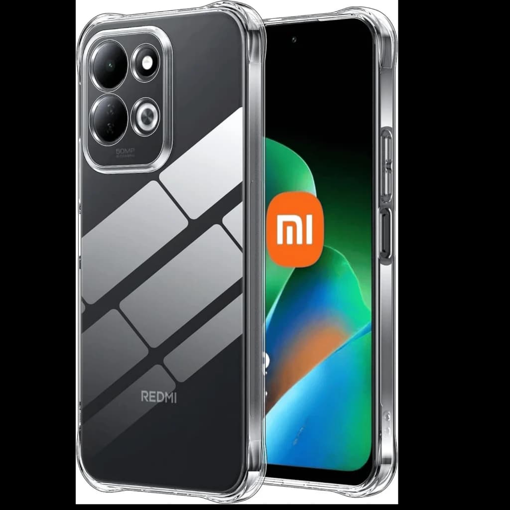 Funda de silicona Reinforced Xiaomi Redmi 17 4G / Redmi 17 5G transparente, esquinas reforzadas, protección de cámara elevada, botones cubiertos y ajuste