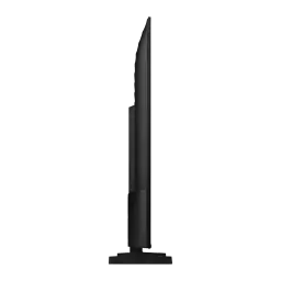 TV Samsung 85 pouces LED 4K Ultra HD Tizen Noir UE85U8092HU, vue latérale: profil fin du panneau et pied central noir