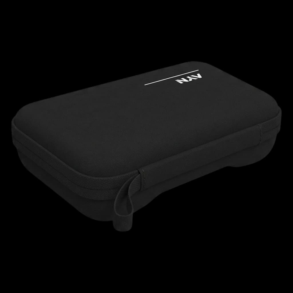 Étui de transport rigide AYN Thor Noir, coque texturée, zip double avec tirettes, logo AYN blanc, compartiment pour grip, format compact et protecteur