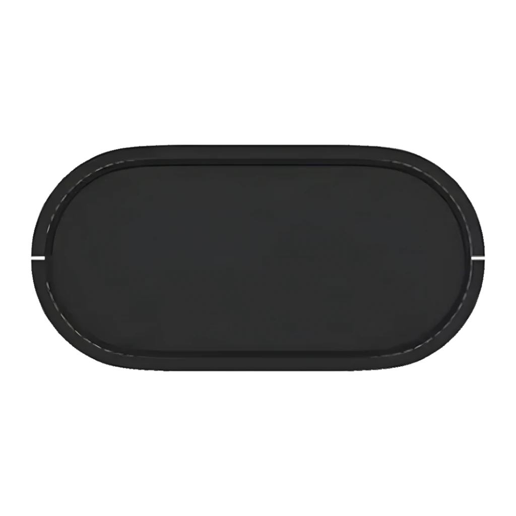 Lecteur multimédia Strong 2 Go/32 Go Noir true 4K Google TV LEAP-NOVA, vue du dessus: boîtier ovale noir mat avec fente