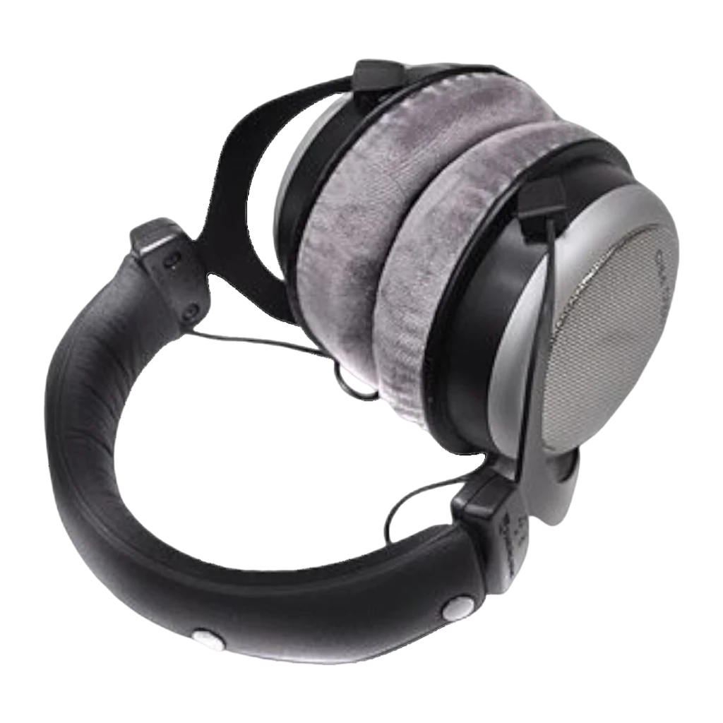 Casque Beyerdynamic DT 880 Pro 250 Ohm Arceau Circum-aural Jack 3,5 mm, vue latérale: coussinets velours gris et grille