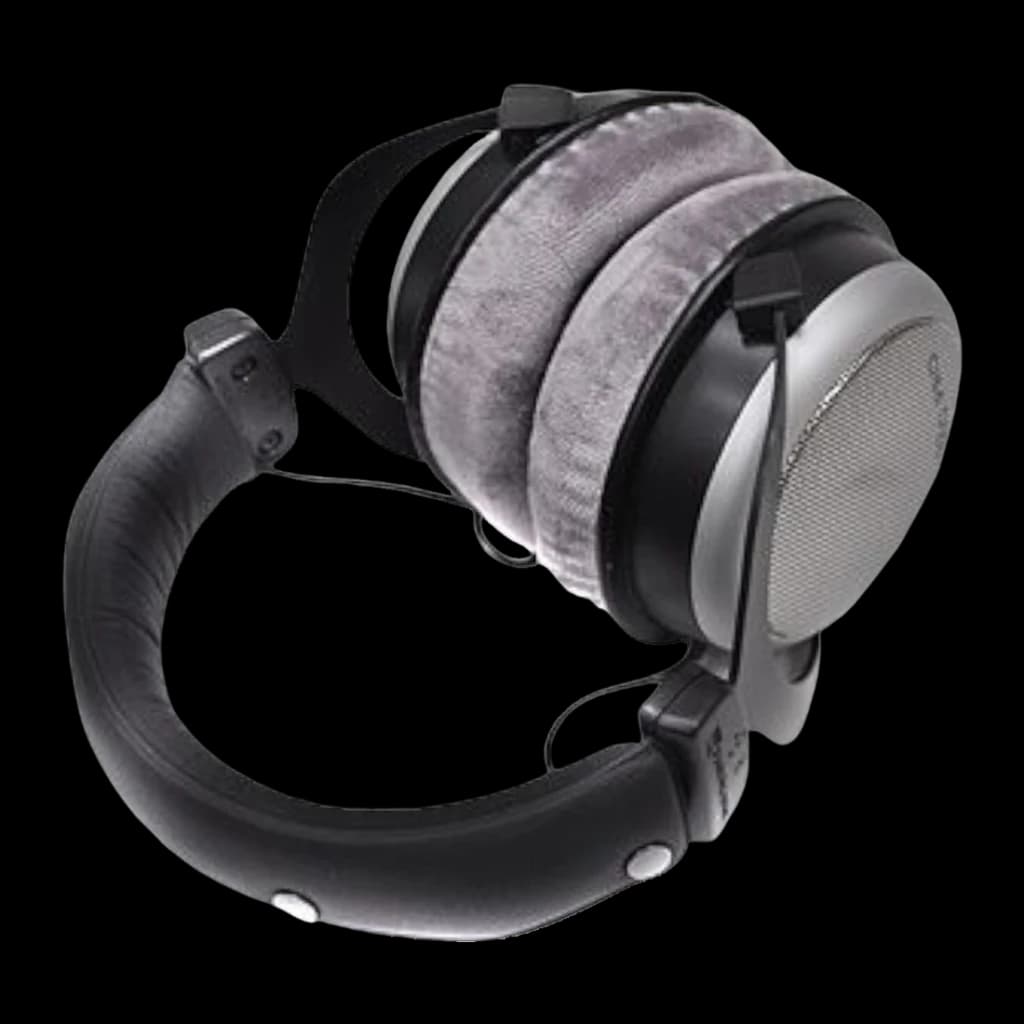 Casque Beyerdynamic DT 880 Pro 250 Ohm Arceau Circum-aural Jack 3,5 mm, vue latérale: coussinets velours gris et grille