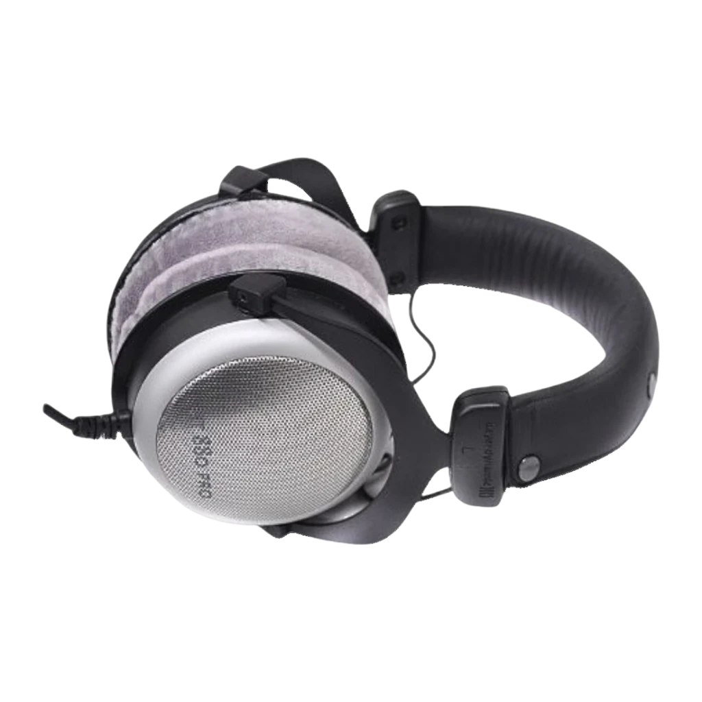 Casque Beyerdynamic DT 880 Pro 250 Ohm Arceau Circum-aural Jack 3,5 mm, vue latérale: coussin en velours gris, grille
