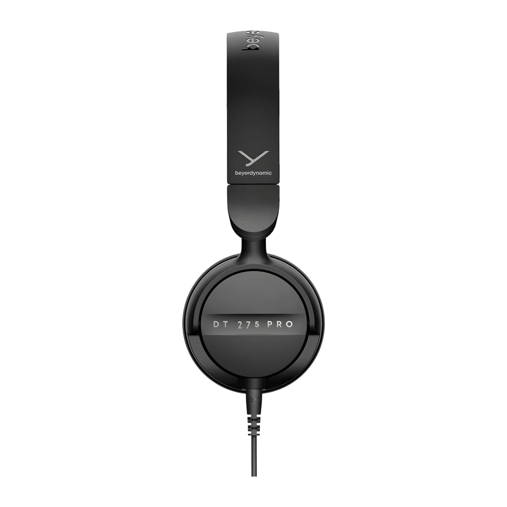 Auriculares Beyerdynamic DT 275 PRO Diadema Jack 3,5mm 45Ω Negro, lateral: logo y texto DT 275 PRO en cápsula, cable visible