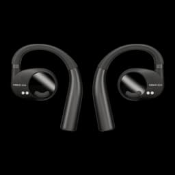 Écouteurs Beyerdynamic Verio 200 TWS Bluetooth 5.3 35h avec étui Noir, vue de face: paire d'écouteurs avec crochet