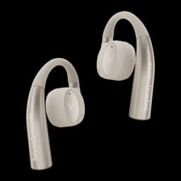 Écouteurs Beyerdynamic Verio 200 TWS Bluetooth 5.3 35h avec étui Crème, vue avant: deux écouteurs avec crochet auriculaire