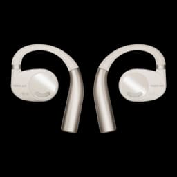 Écouteurs Beyerdynamic Verio 200 TWS Bluetooth 5.3 35h avec étui Crème, vue avant: les deux écouteurs avec arceau et grille